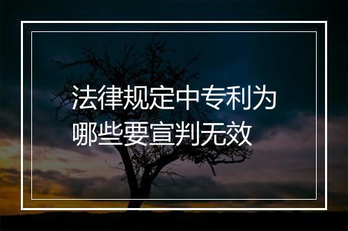 法律规定中专利为哪些要宣判无效