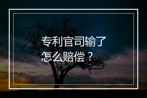 专利官司输了怎么赔偿？