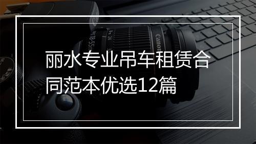 丽水专业吊车租赁合同范本优选12篇