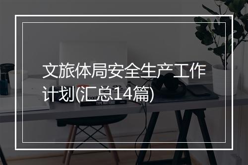 文旅体局安全生产工作计划(汇总14篇)