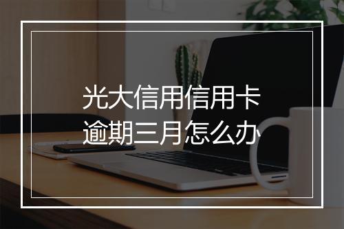 光大信用信用卡逾期三月怎么办
