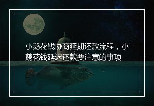 小鹅花钱协商延期还款流程，小鹅花钱延迟还款要注意的事项
