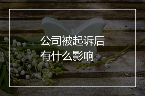 公司被起诉后有什么影响