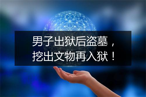 男子出狱后盗墓，挖出文物再入狱！