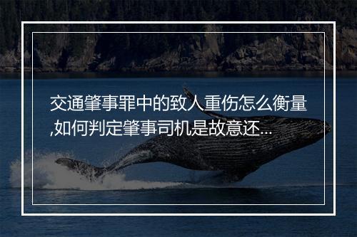 交通肇事罪中的致人重伤怎么衡量,如何判定肇事司机是故意还是过失