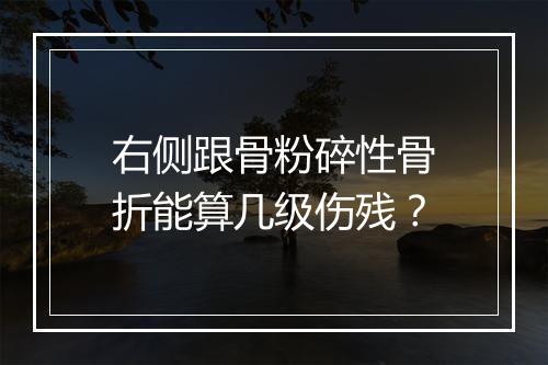 右侧跟骨粉碎性骨折能算几级伤残？