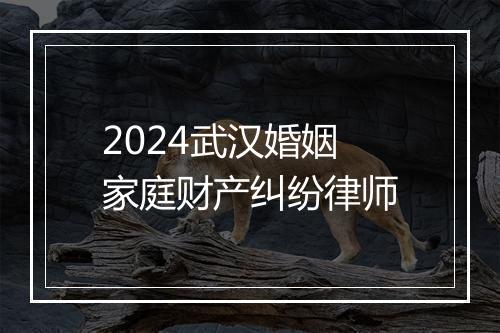 2024武汉婚姻家庭财产纠纷律师