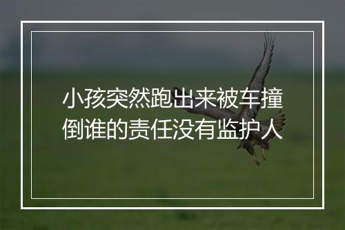 小孩突然跑出来被车撞倒谁的责任没有监护人