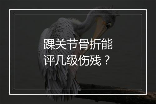 踝关节骨折能评几级伤残？