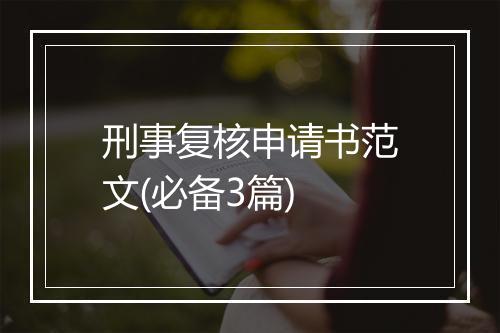 刑事复核申请书范文(必备3篇)