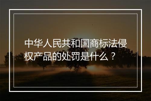 中华人民共和国商标法侵权产品的处罚是什么？