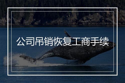 公司吊销恢复工商手续