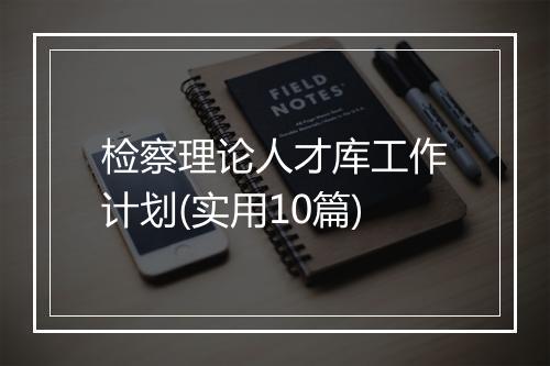 检察理论人才库工作计划(实用10篇)