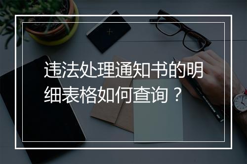 违法处理通知书的明细表格如何查询？