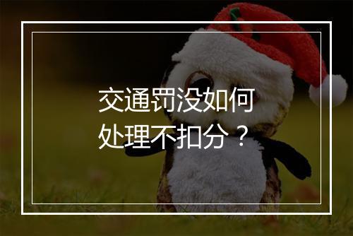 交通罚没如何处理不扣分？