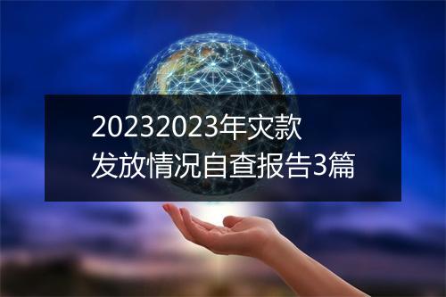 20232023年灾款发放情况自查报告3篇