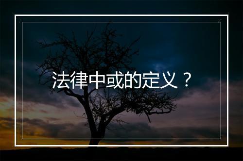 法律中或的定义？