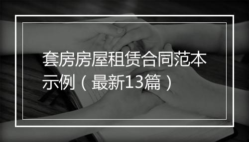 套房房屋租赁合同范本示例（最新13篇）