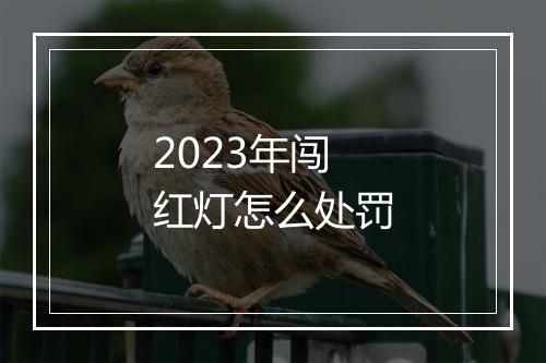 2023年闯红灯怎么处罚