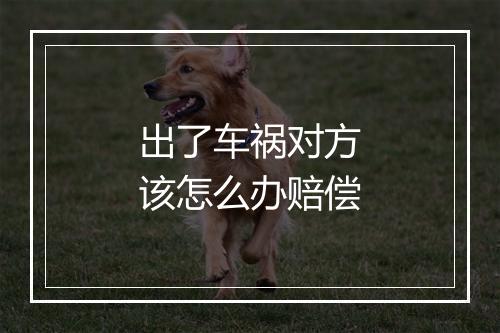 出了车祸对方该怎么办赔偿