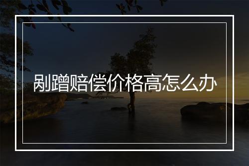 剐蹭赔偿价格高怎么办