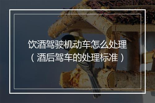 饮酒驾驶机动车怎么处理（酒后驾车的处理标准）