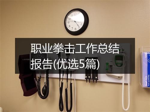 职业拳击工作总结报告(优选5篇)