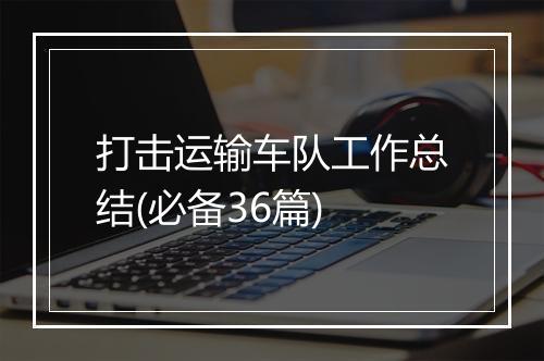 打击运输车队工作总结(必备36篇)