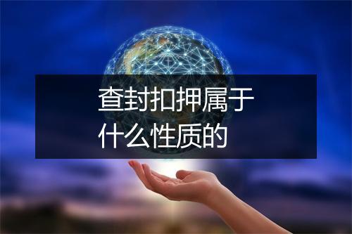 查封扣押属于什么性质的