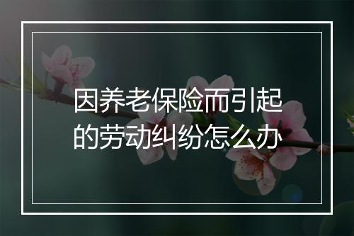 因养老保险而引起的劳动纠纷怎么办