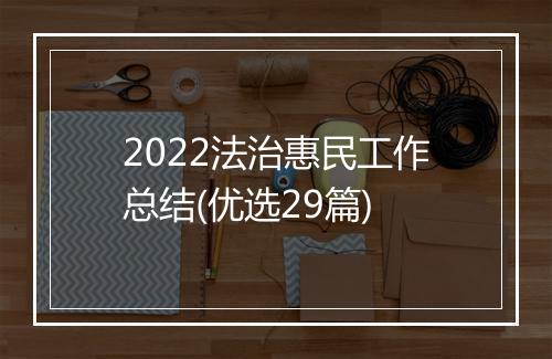 2022法治惠民工作总结(优选29篇)