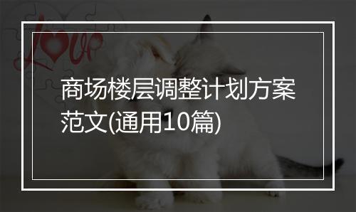 商场楼层调整计划方案范文(通用10篇)
