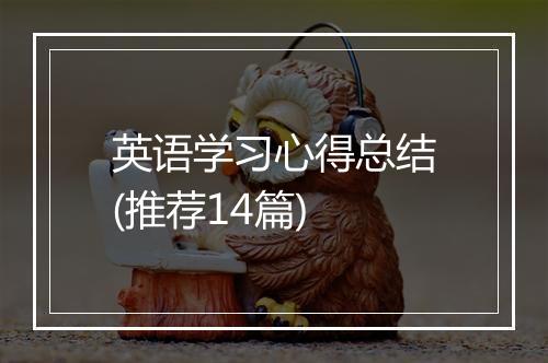 英语学习心得总结(推荐14篇)