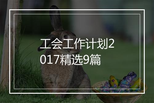 工会工作计划2017精选9篇