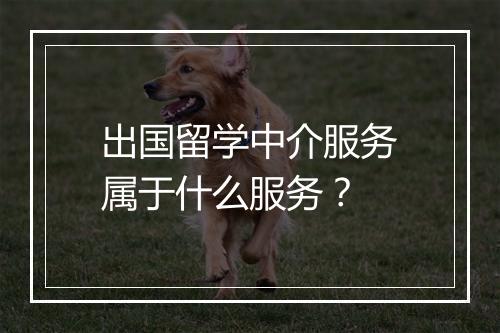 出国留学中介服务属于什么服务？