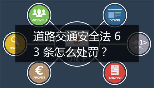 道路交通安全法 63 条怎么处罚？