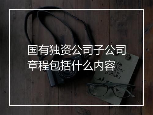 国有独资公司子公司章程包括什么内容