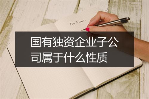 国有独资企业子公司属于什么性质