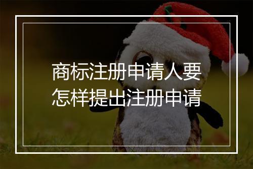 商标注册申请人要怎样提出注册申请