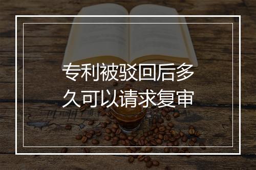 专利被驳回后多久可以请求复审