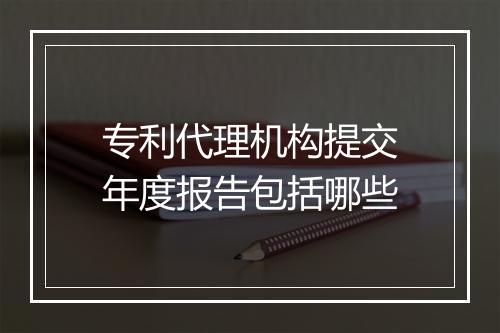 专利代理机构提交年度报告包括哪些