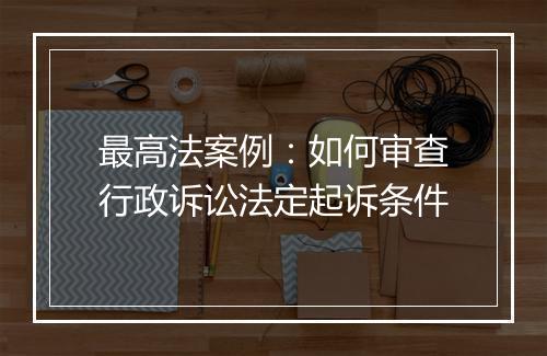 最高法案例：如何审查行政诉讼法定起诉条件