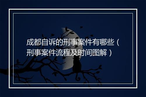 成都自诉的刑事案件有哪些（刑事案件流程及时间图解）