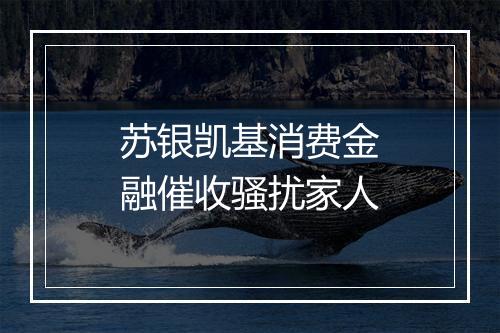 苏银凯基消费金融催收骚扰家人