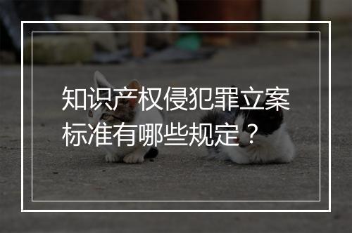知识产权侵犯罪立案标准有哪些规定？