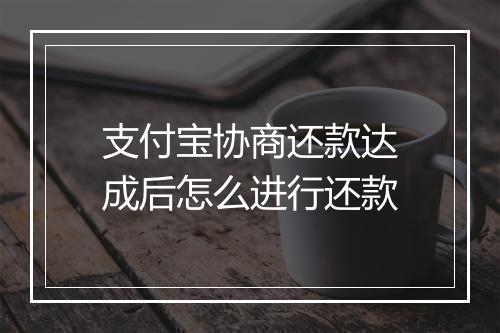 支付宝协商还款达成后怎么进行还款