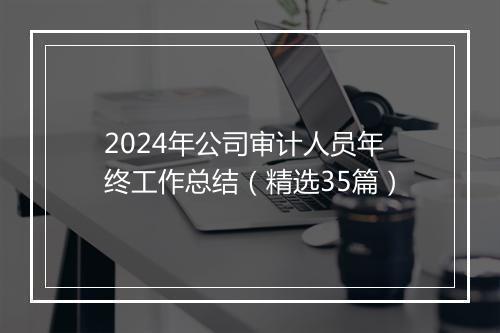 2024年公司审计人员年终工作总结（精选35篇）