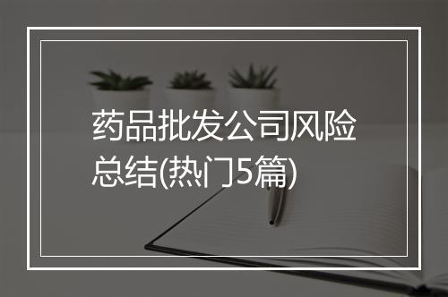 药品批发公司风险总结(热门5篇)