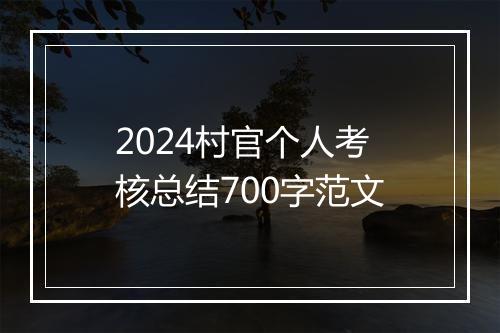 2024村官个人考核总结700字范文