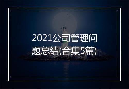 2021公司管理问题总结(合集5篇)